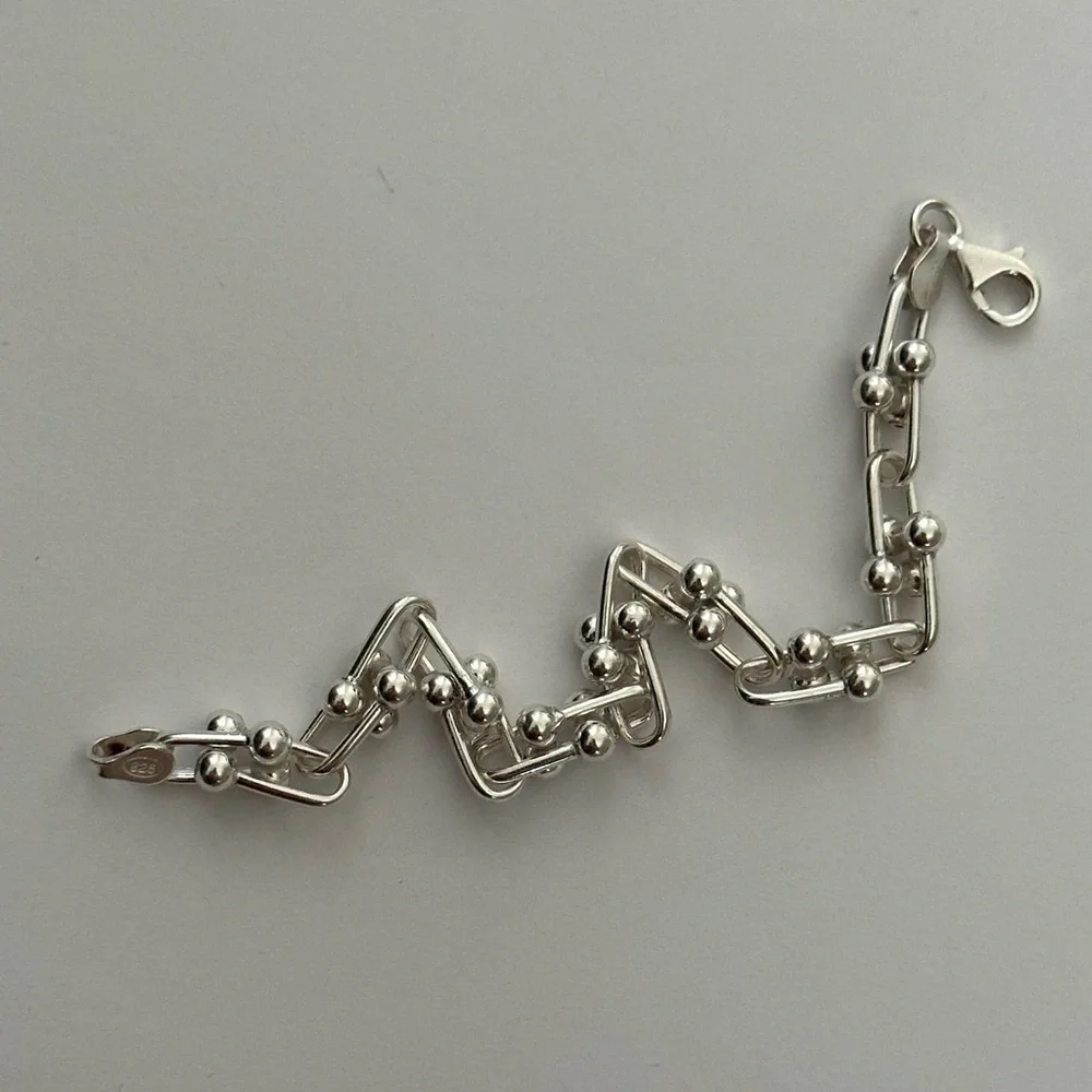 Unisex bracelet 925 silver link chain 7.5 inches
